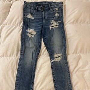 American Eagle Jegging Super Stretch Ripped Jeans